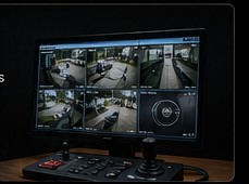 CCTV security monitoring control station