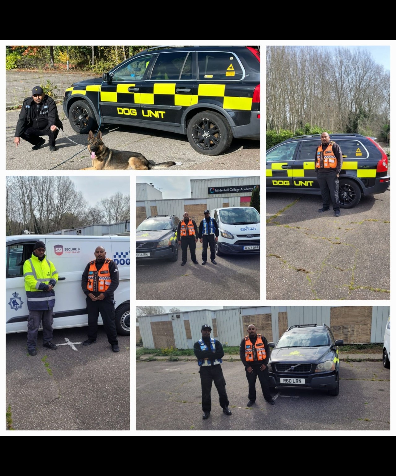 Secure9 team, security dogs and K9 vehicles